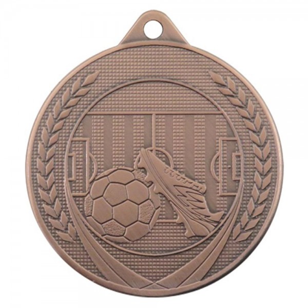 Medaille Fußballschuh 50 mm inklusiv Band bronze