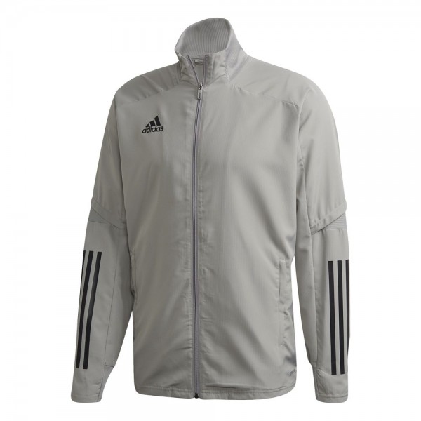 Adidas Fußball Condivo 20 Präsentationsjacke Jacke Kinder Trainingsjacke hellgrau schwarz
