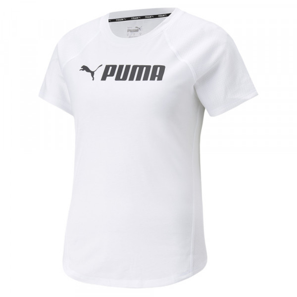 Puma Fit Logo T-Shirt Damen weiß schwarz