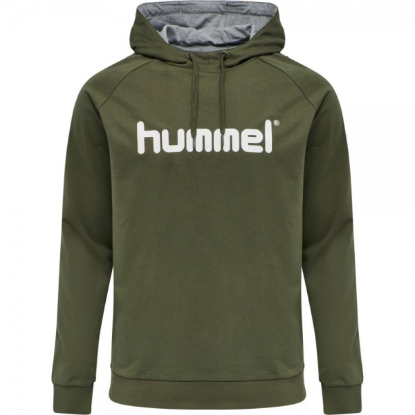 Hummel Baumwolle Logo Hoodie Herren khaki