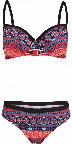 Stuf Tribal 3-L Damen Bikini Set C-Cup rot blau