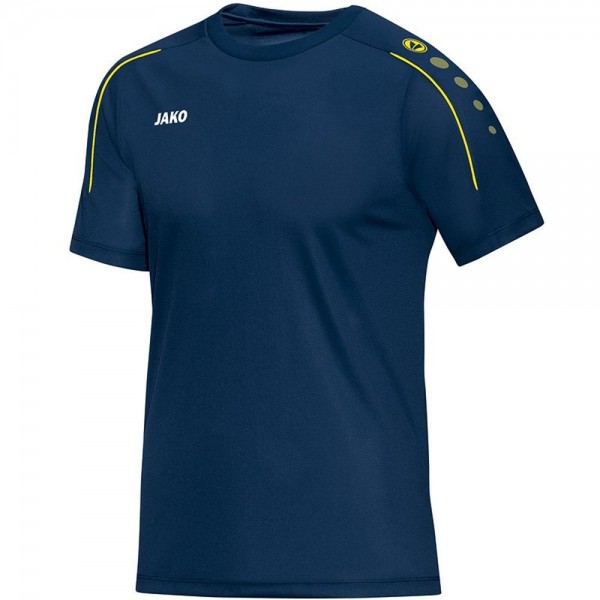 Jako Fußball T-Shirt Classico Herren Fußballshirt Kurzarmtrikot dunkelblau gelb
