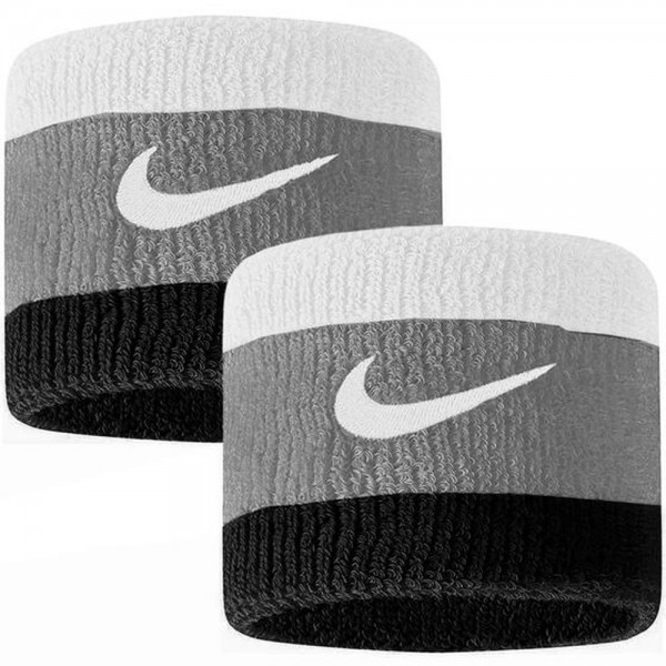 Nike Swoosh Doublewide Schgraubänder 2er Pack grau weiß schwarz