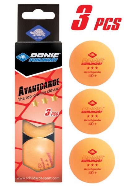 Donic-Schildkröt Tischtennisball 3-Stern Avantgarde 3 Stk orange