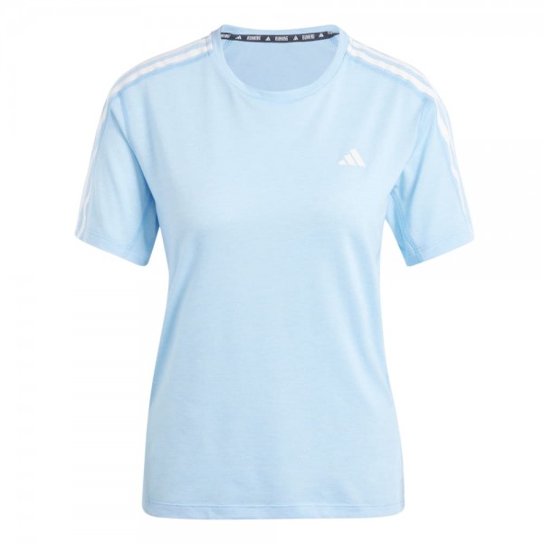 Adidas Own the Run 3-Streifen T-Shirt Damen hellblau