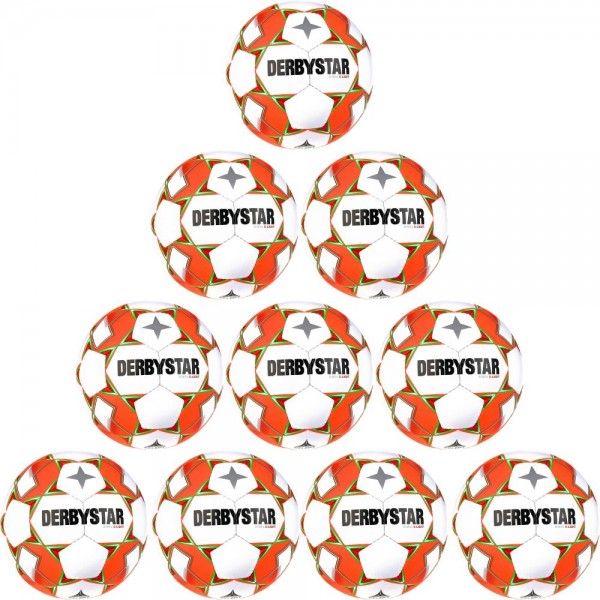 Derbystar Fußball Atmos S-Light AG V23 290g 10er Paket weiß orange