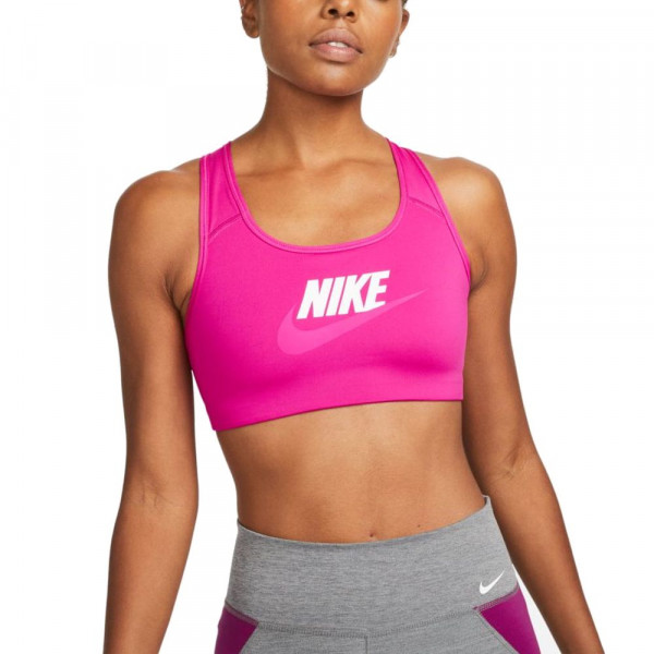 Nike Dri-FIT Swoosh Sport-BH Damen pink weiß