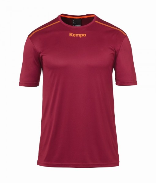 Kempa Handball Polyester Shirt Training T-Shirt kurzarm Herren Kinder dunkelrot