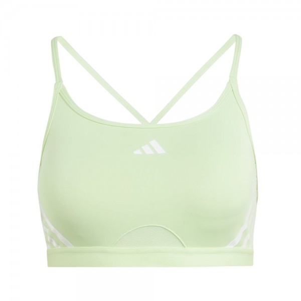 Adidas Aeroreact Training Light-Support 3-Streifen Sport-BH Damen grün weiß