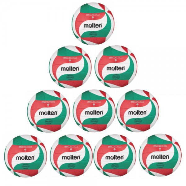 Molten Volleyball V1M300 Trainingsball 10er Paket weiß grün rot Miniball
