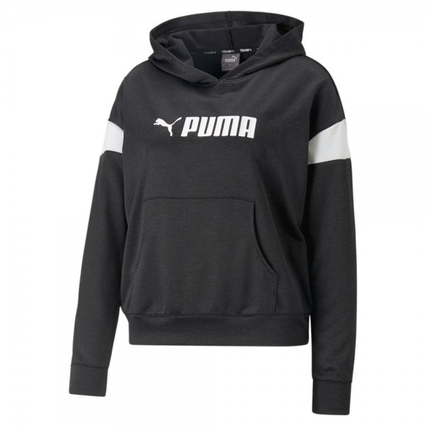 Puma Fit Tech Knit Trainings-Hoodie Damen schwarz weiß