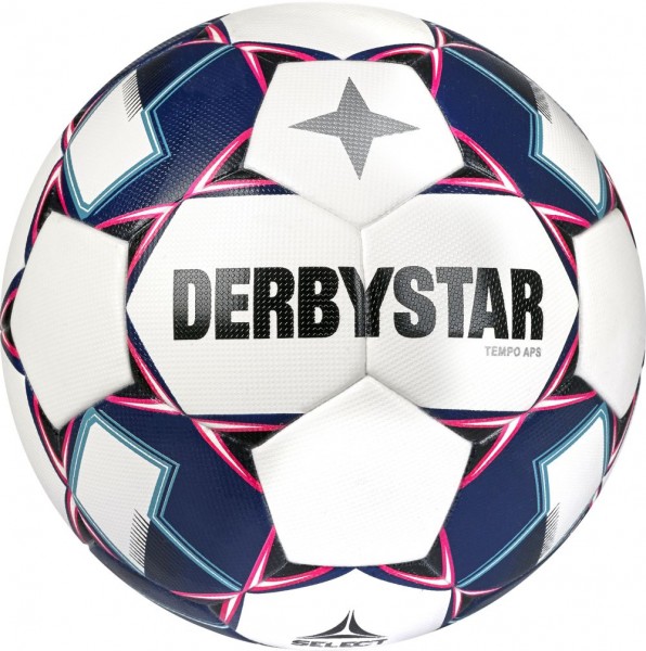 Derbystar Fußball Tempo APS v22 Spielball weiß blau pink Gr 5