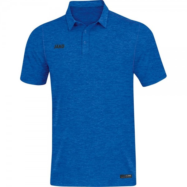 Jako Fußball Polo Premium Basics Herren Poloshirt Polohemd blau meliert