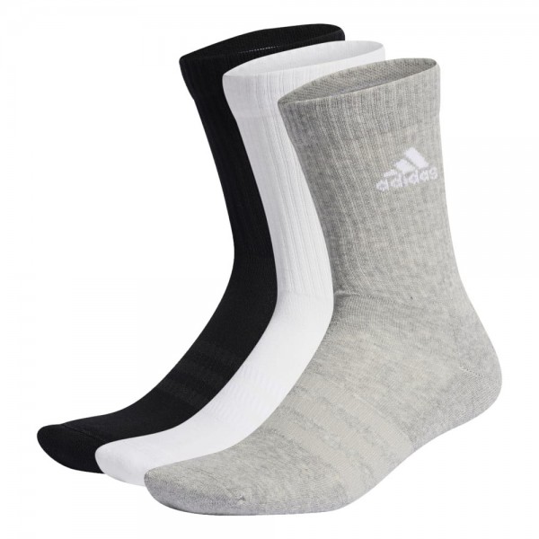 Adidas Cushioned Crew Socken 3 Paar Herren Kinder grau weiß schwarz