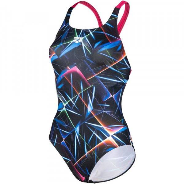 Arena Laserlicht Print Swim-Pro-Back Badeanzug Damen schwarz navy rot