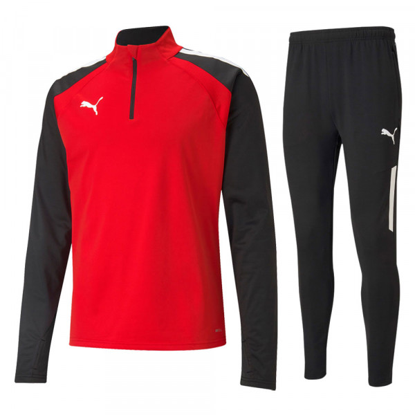 Puma teamLIGA 1/4 Zip Trainingsanzug Pro Kinder rot schwarz