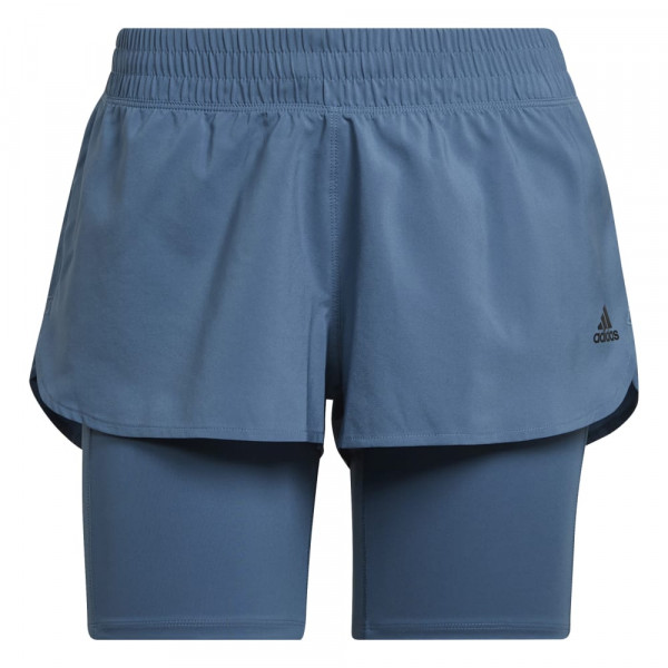 Adidas Run Icons Two-in-One Running Shorts Damen blau