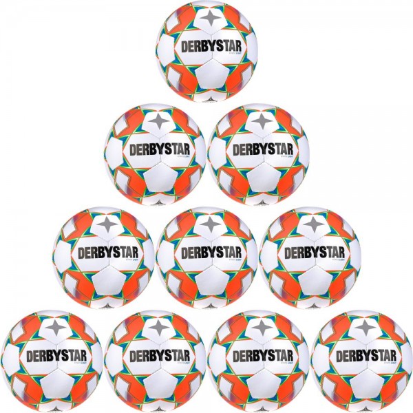 Derbystar Fußball Atmos Light AG 10er Paket weiß orange blau