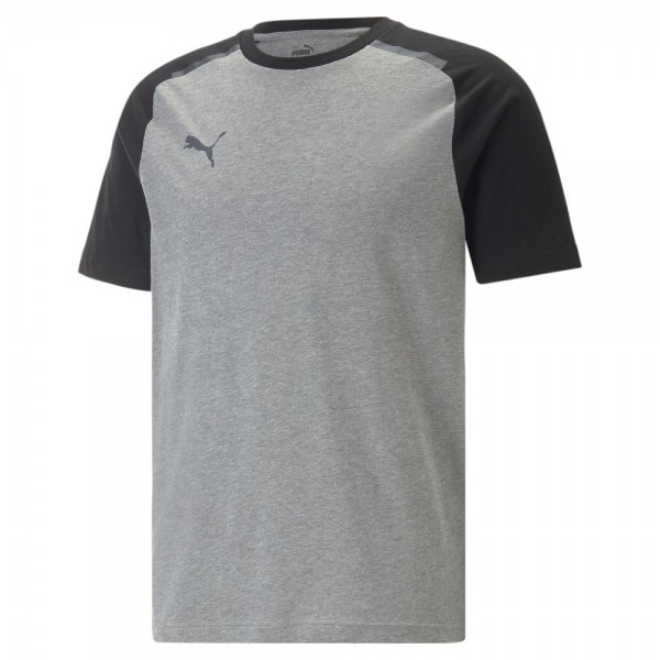 Puma teamCUP Casuals T-Shirt Herren grau schwarz
