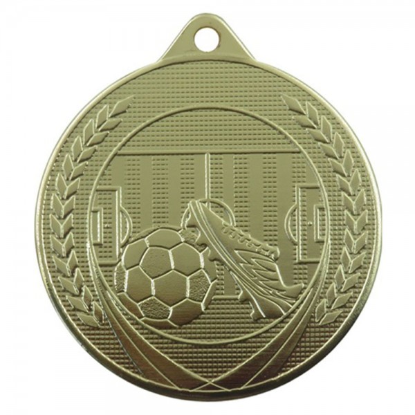 Medaille Fußballschuh 50 mm inklusiv Band gold