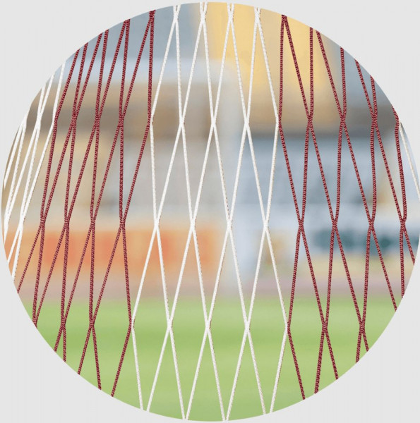 Huck Fussballtornetz-Paar aus PP 4 mm 80 x 200 cm rot weiß