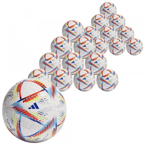 Adidas Al Rihla Trainingsball FIFA 2022 20er Paket weiß orange blau