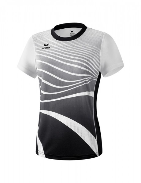 Erima Leichtathletik T-Shirt Laufshirt Sport T-Shirt Damen schwarz weiß
