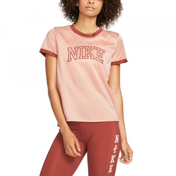 Nike Dri-FIT Swoosh Kurzarm-Laufoberteil Damen pink