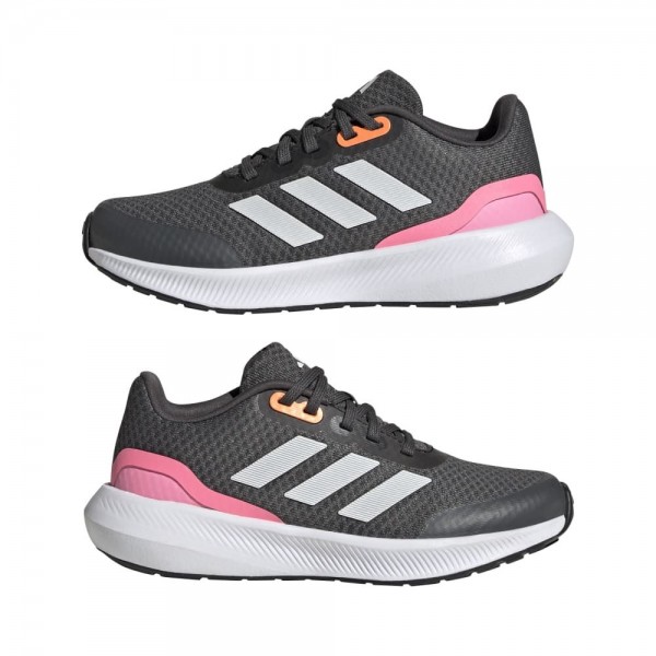 Adidas RunFalcon 3 Lace Schuhe Kinder dunkelgrau weiß pink