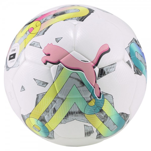 Puma Orbita 4 HYB FIFA Basic Fußball weiß gelb pink Gr 5