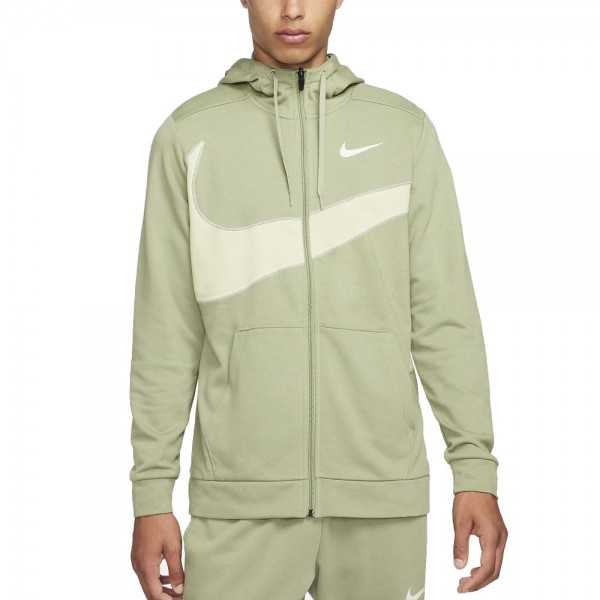 Nike Dri-FIT Fleece Fitness Kapuzenjacke Herren oil grün
