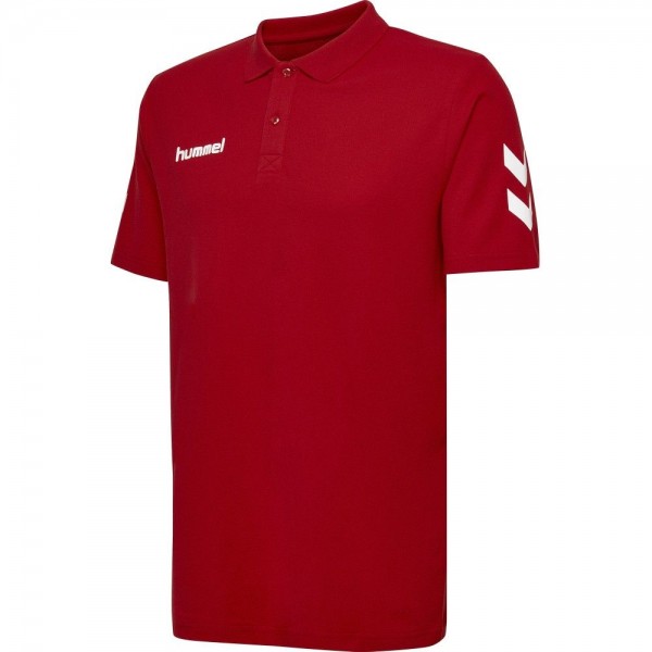 Hummel Training GO Cotton Polo-Shirt Trainingsshirt Herren Kinder rot weiß