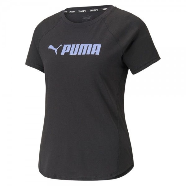 Puma Fit Logo Trainings-Shirt Damen schwarz elektro purple