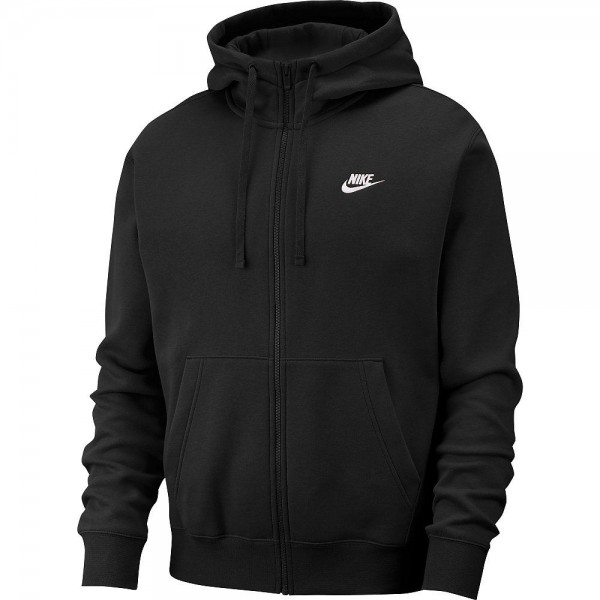 Nike Herren Sportswear Club Fleece Jacke schwarz weiß