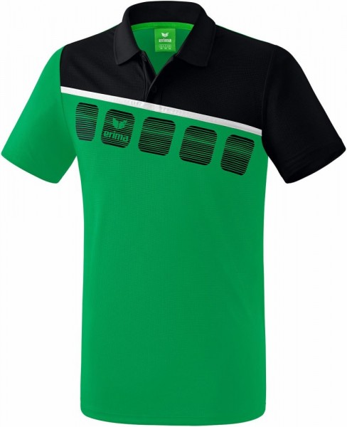 Erima Fußball Handball 5-C Poloshirt Herren Polohemd grün schwarz weiß