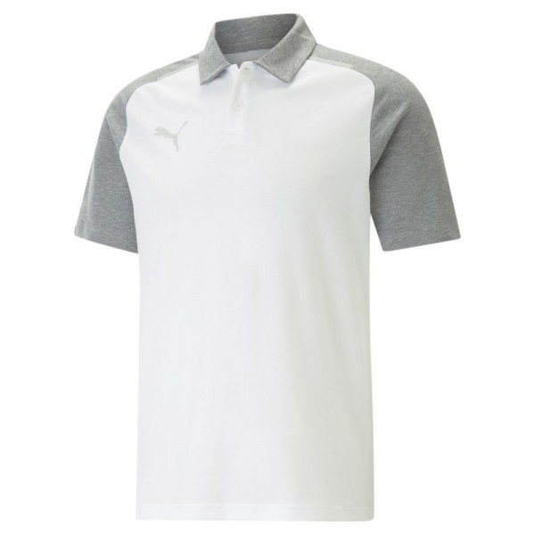 Puma teamCUP Casuals Polo-Shirt Herren weiß grau