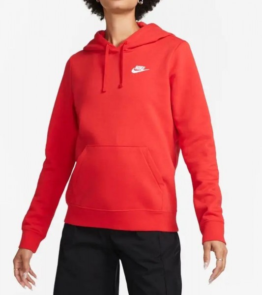 Nike Sportswear Club Fleece Sweatshirt Damen rot weiß