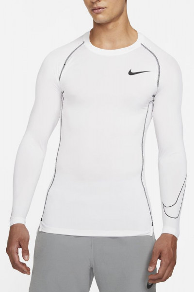 Nike Pro Dri-FIT Langarm-Oberteil Herren weiß schwarz