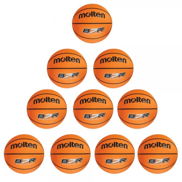 Molten Basketball B7R Trainingsball 10er Paket orange Größe 7