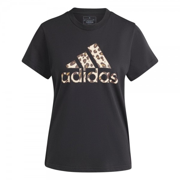 Adidas Animal Print Graphic T-Shirt Damen schwarz beige
