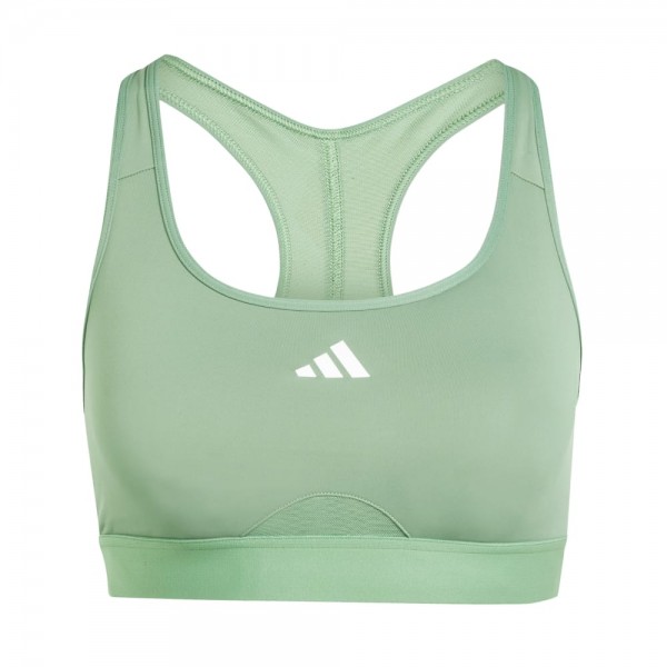 Adidas Powerreact Training Medium Support BH Damen grün weiß