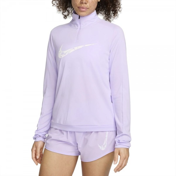 Nike Swoosh Dri-FIT-Midlayer mit Viertelreißverschluss Damen lila