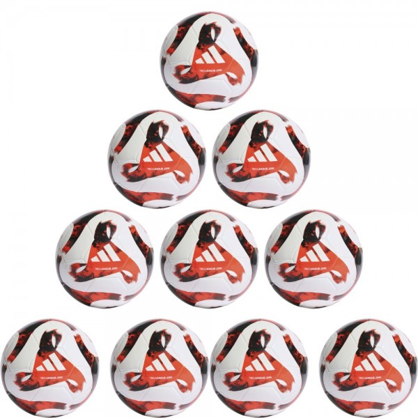 Adidas Tiro Junior 290 League Ball 10er Paket weiß schwarz solar orange