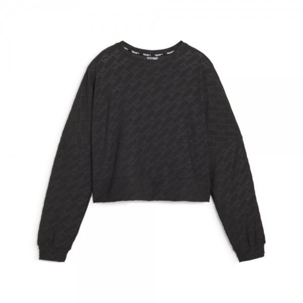 Puma Fit Branded Fleece Sweatshirt Damen schwarz