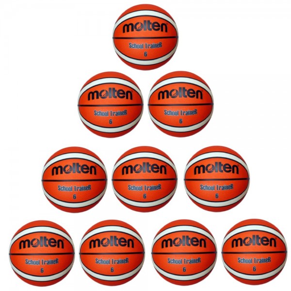 Molten Basketball BG6-ST Trainingsball 10er Paket orange ivory Größe 6