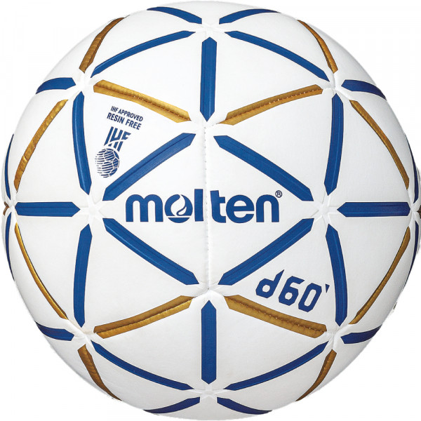 Molten Handball H1D4000-BW Top Handball "d60" weiß blau gold Gr 1