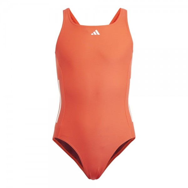 Adidas Cut 3-Streifen Badeanzug Mädchen rot weiß