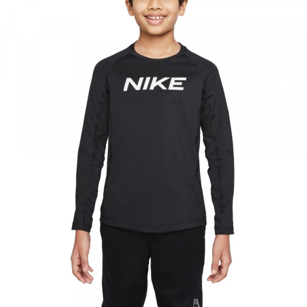 Nike Pro Dri-FIT Langarm-Oberteil Kinder schwarz weiß
