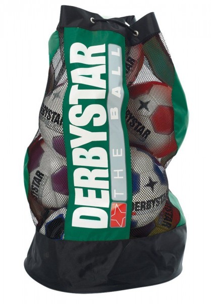 Derbystar Fußball Ballsack Balltasche für 10 Bälle grün schwarz Größe 43 x 75 cm