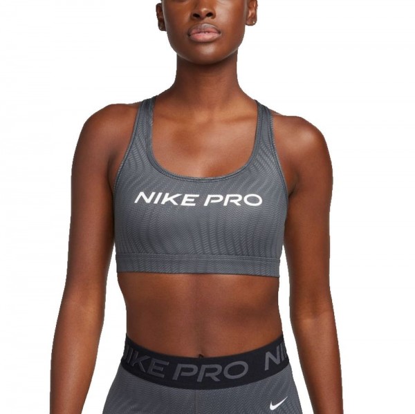 Nike Pro Swoosh Light-Support Sport-BH Damen anthrazit weiß